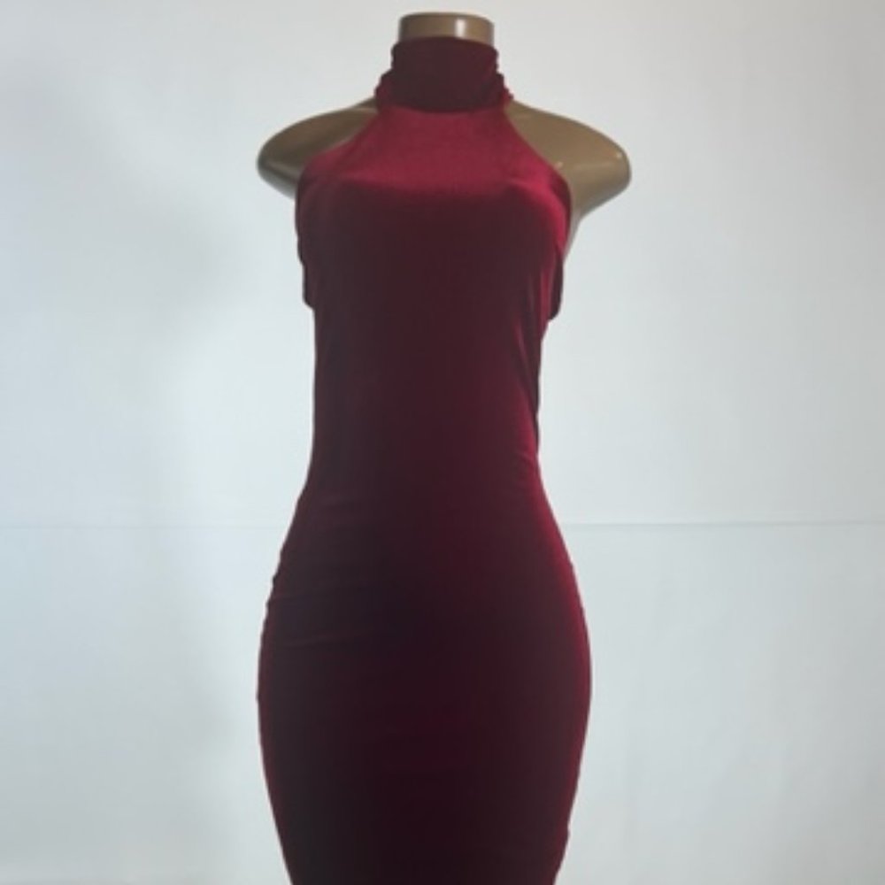 Wine Velvet Dress
